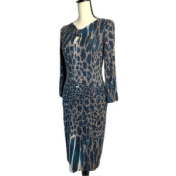 Cache Cheetah Print Fitted Midi Dress - Picture 6 of 15